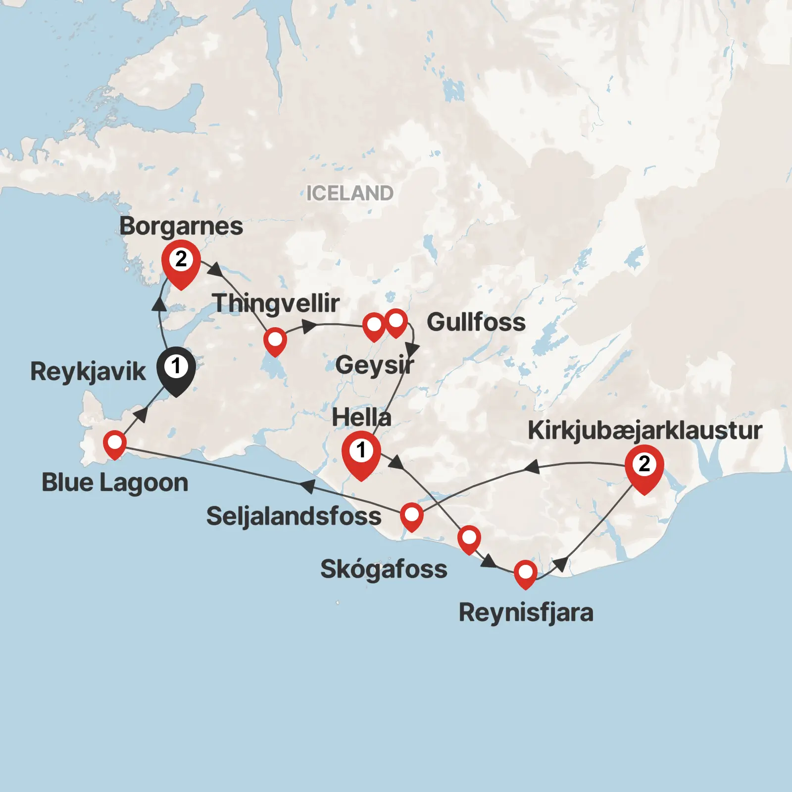 Trip map & itinerary