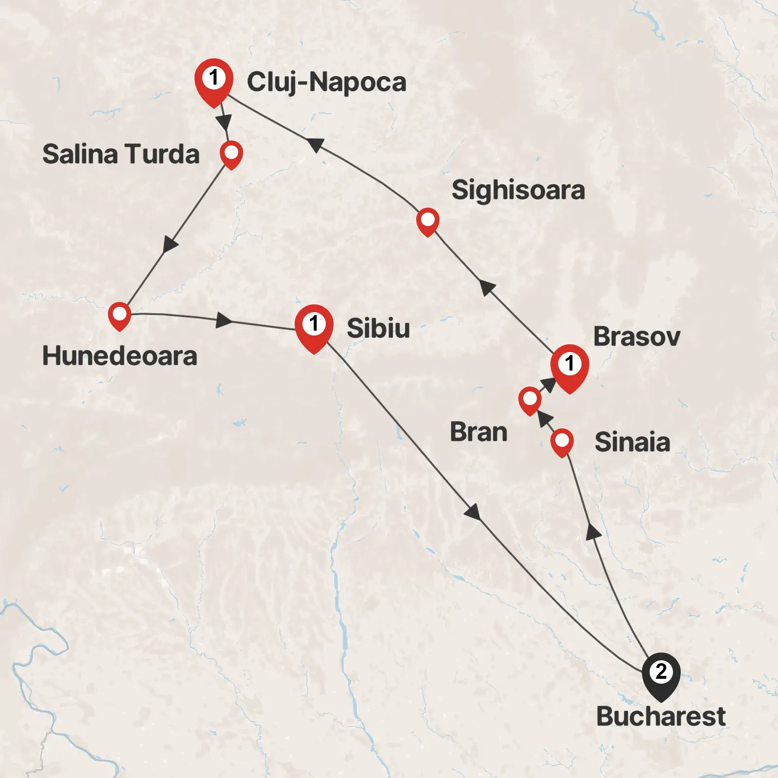 Trip map & itinerary