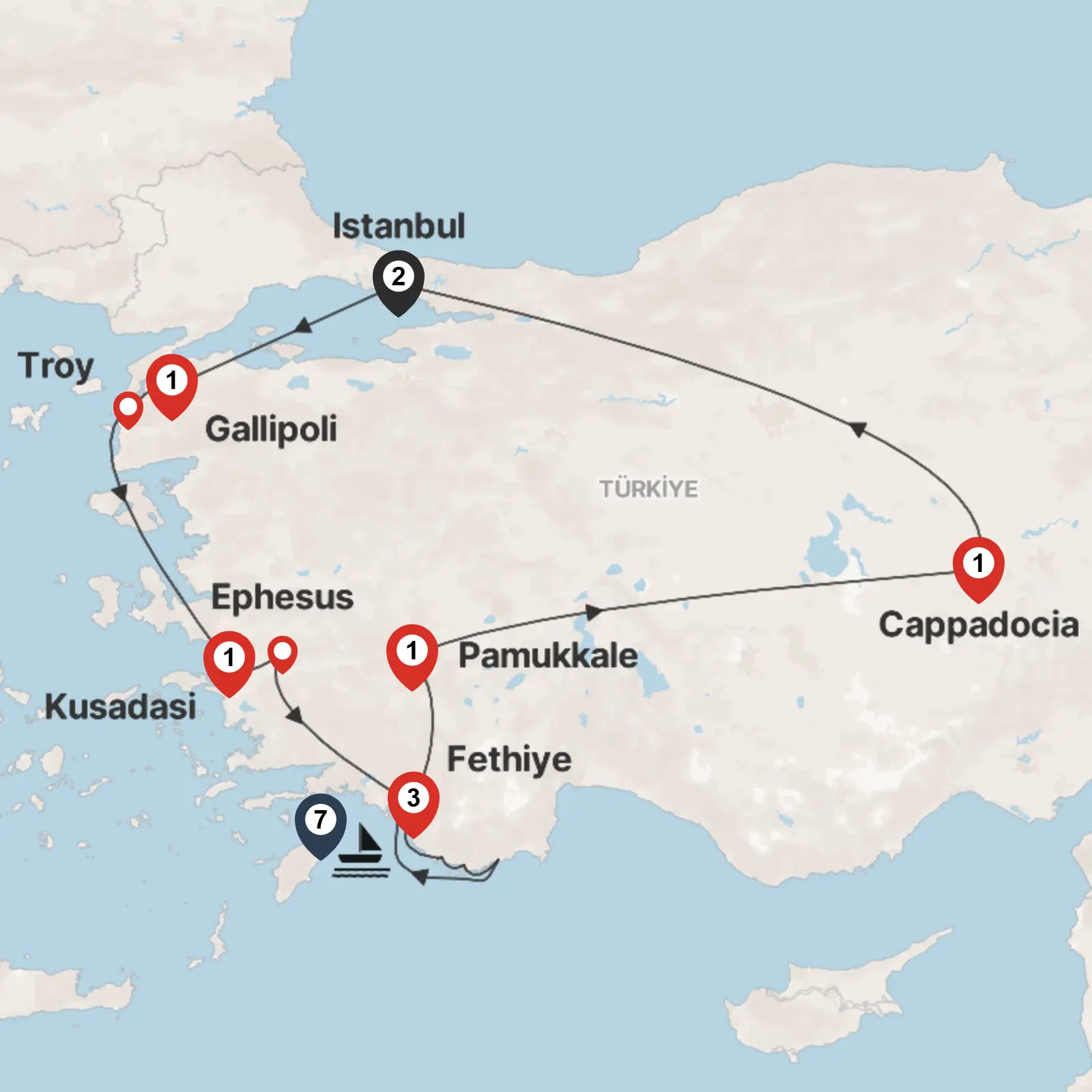 Trip map & itinerary