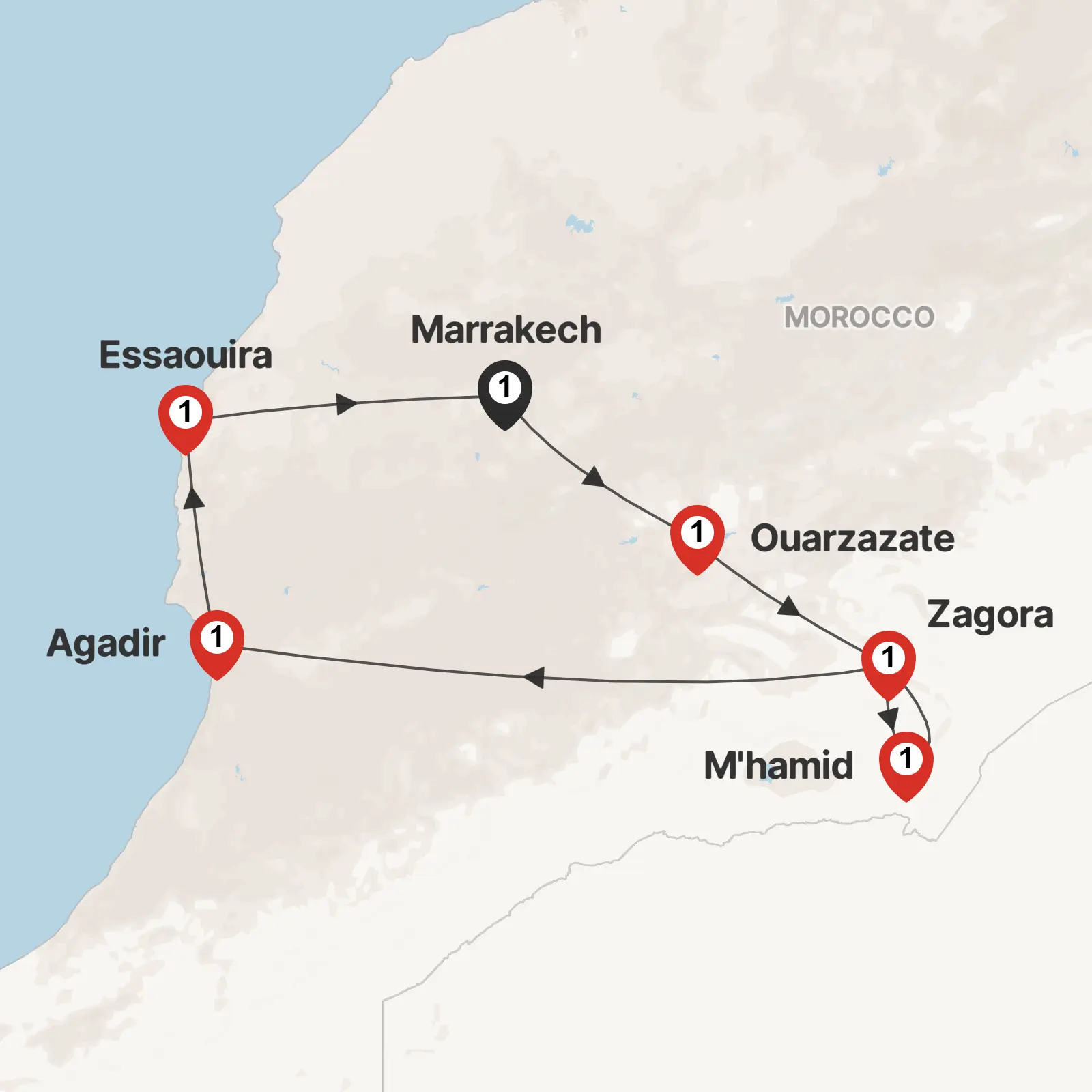 Trip map & itinerary
