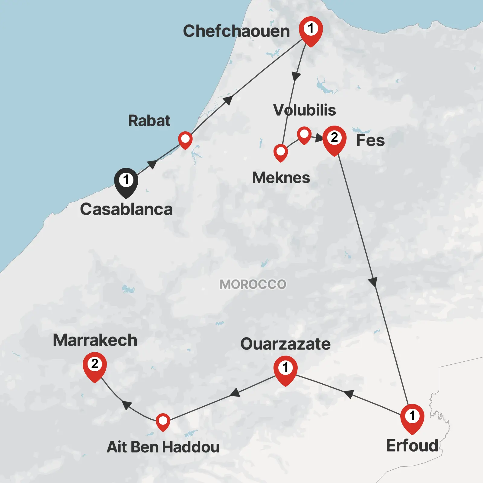 Trip map & itinerary