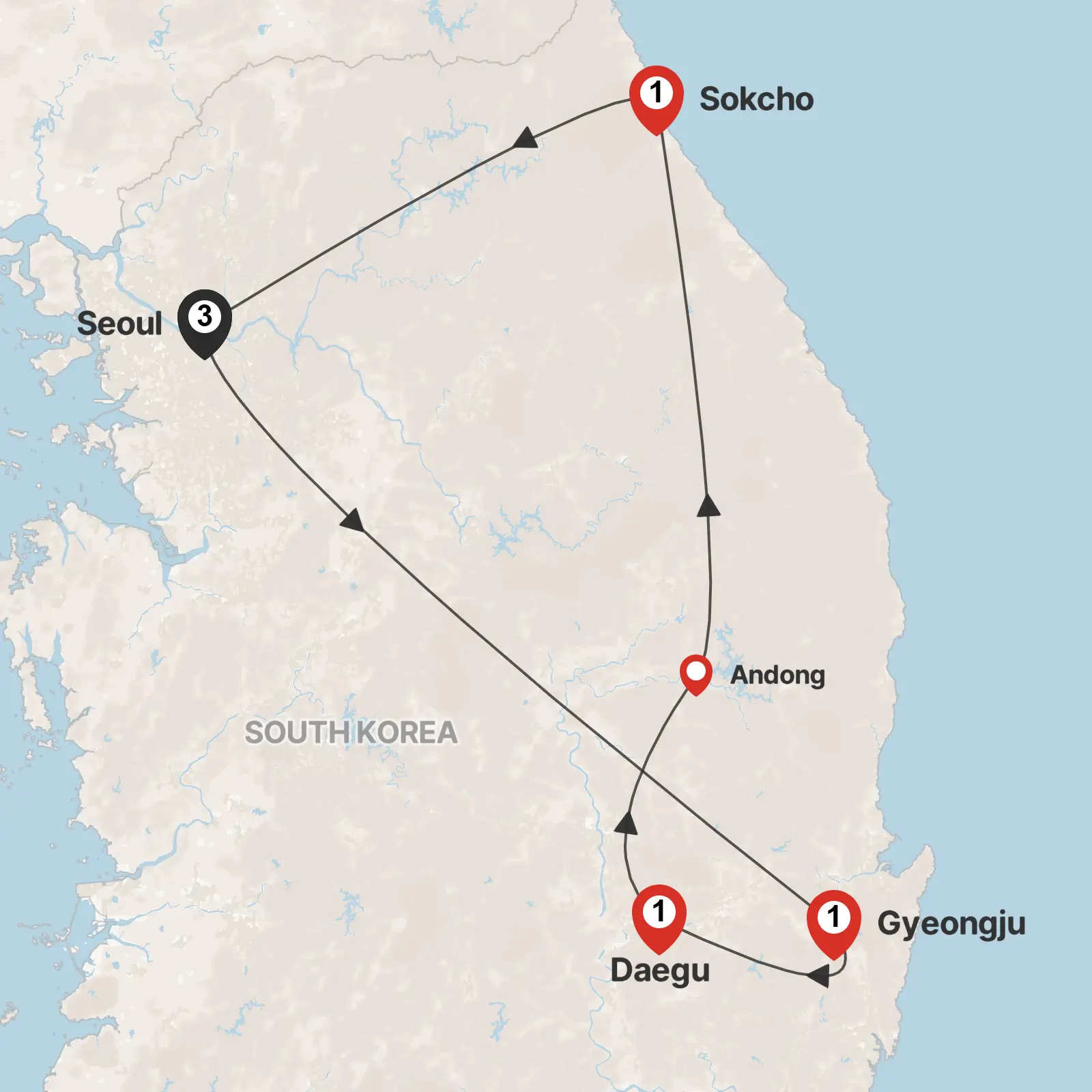 Trip map & itinerary