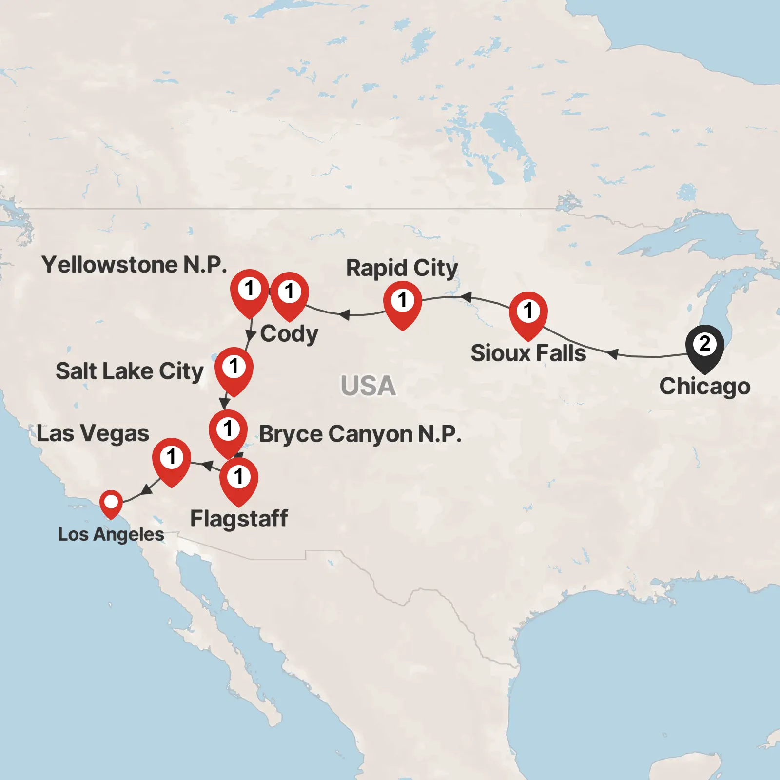 Trip map & itinerary