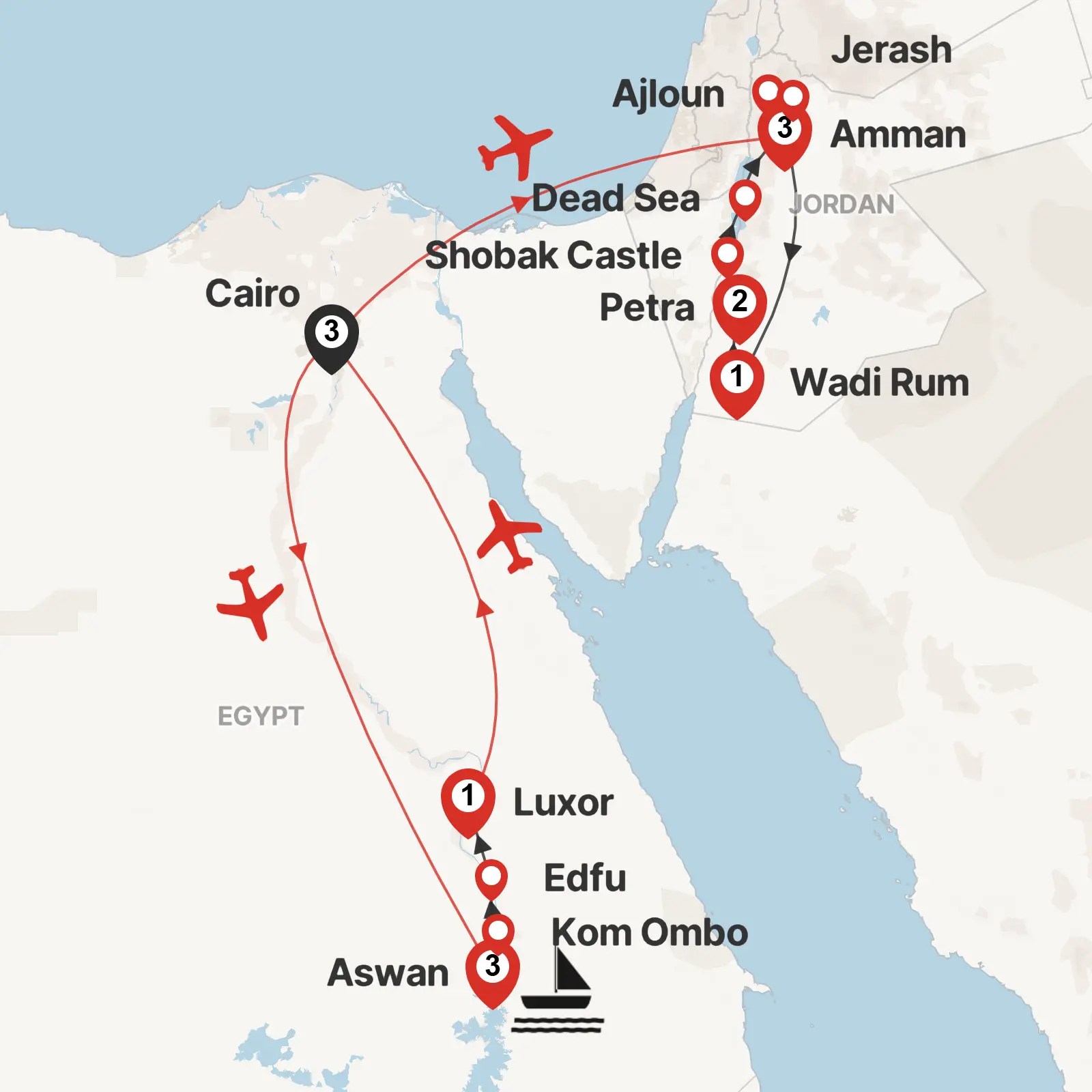 Trip map & itinerary