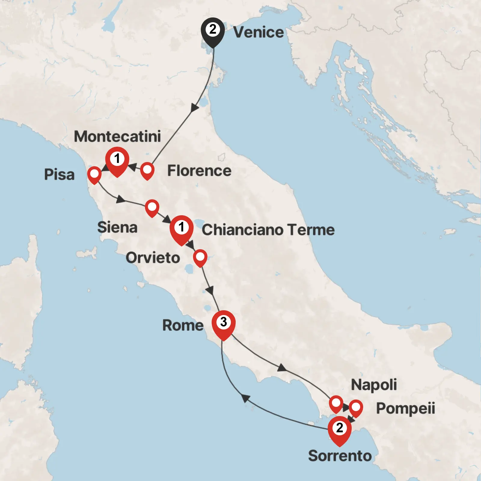 Trip map & itinerary